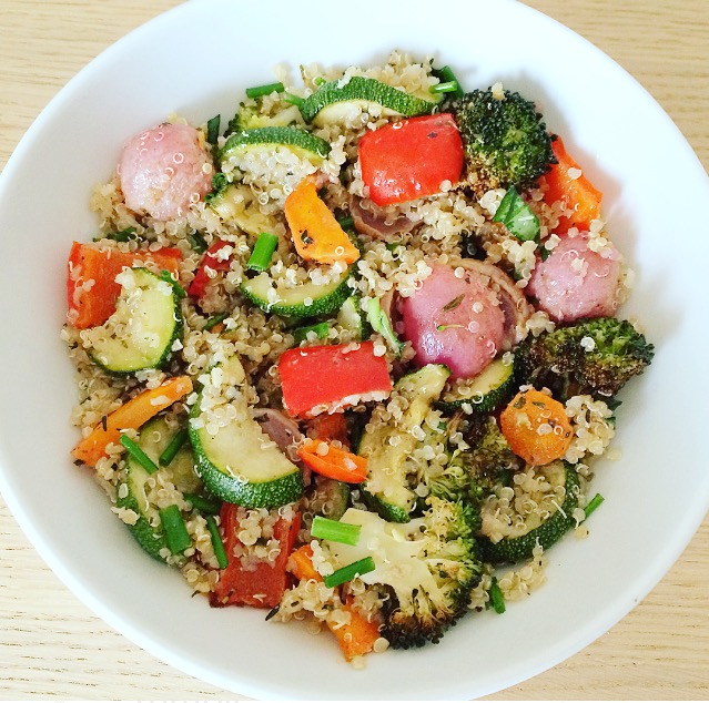 Roasted veg quinoa salad