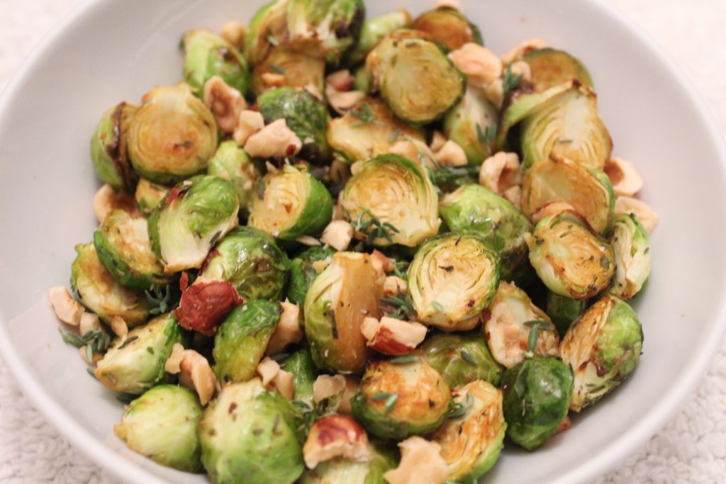 roasted brussels sprouts with hazelnuts