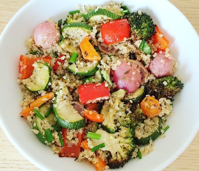 Roasted veg quinoa salad